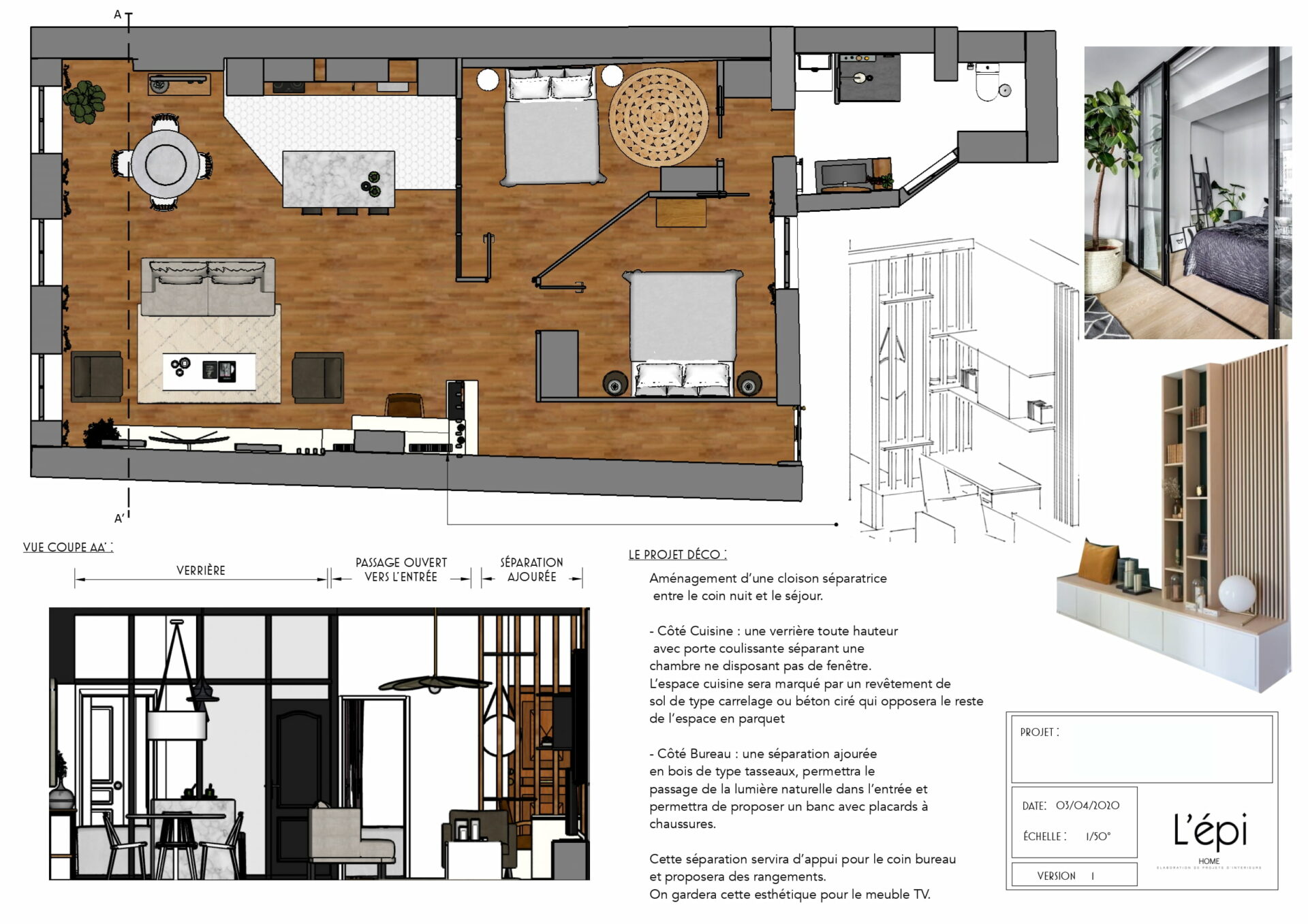 Photo plan projet aménagement